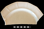 White granite 12-sided plate with molded panels. Rim diameter:  11.00”, Lot: 18BC27/341.